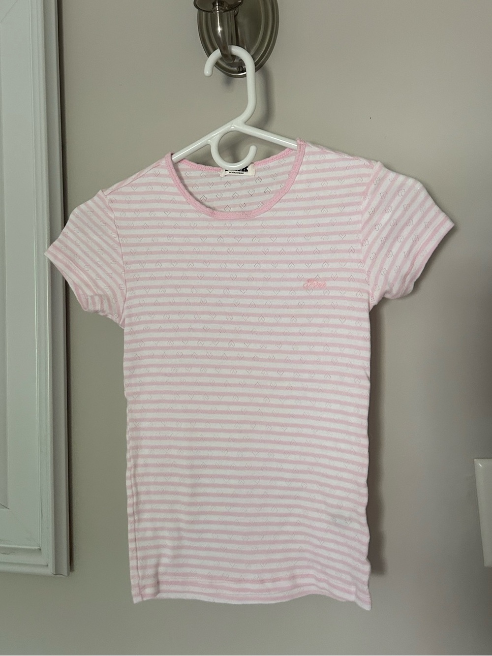 Spill The Tea Cotton Pointelle Heart Eyelet Tee